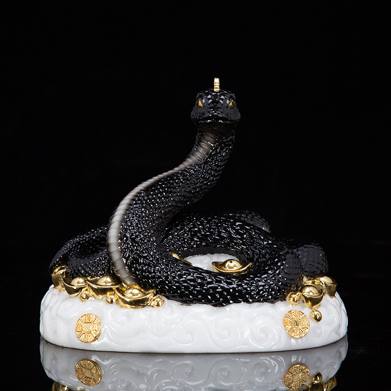 汉白玉灵蛇七彩柳仙佛像十二生肖神像蛇仙蟒仙居家摆件