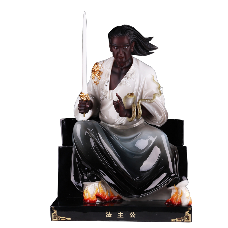 神像主公26寸张公圣君像天圣君道道教圣丰汉白玉摆件