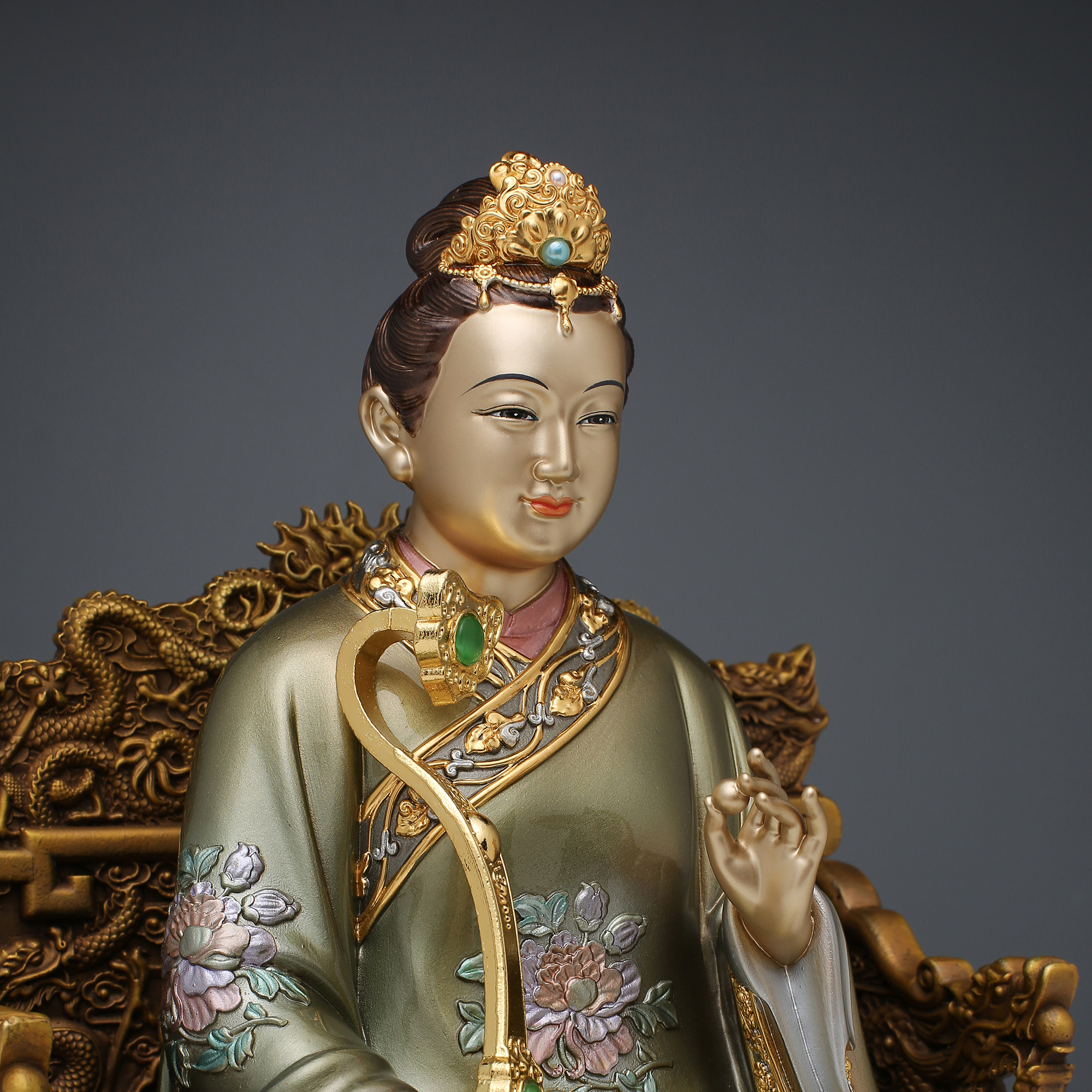 台湾纯铜锦雕胡三黄三太太爷太奶神像家居装饰供奉摆件