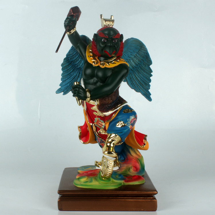 雷公雷震子佛像踏云雷神道教神像玻璃钢工艺品家居风水摆件