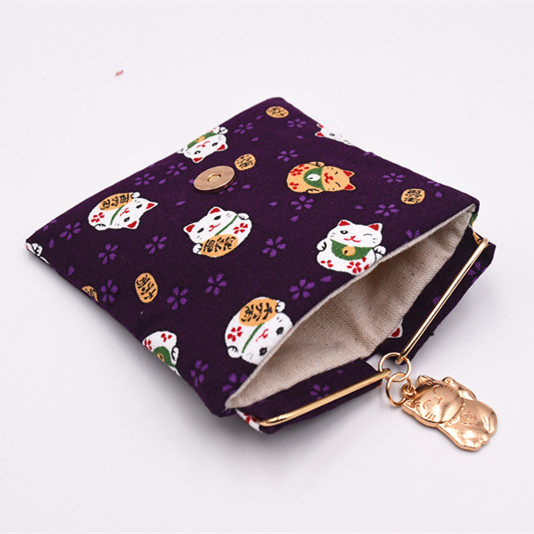 原创布艺手工制创意零钱钱包日式和风招财猫饭团创意零钱包