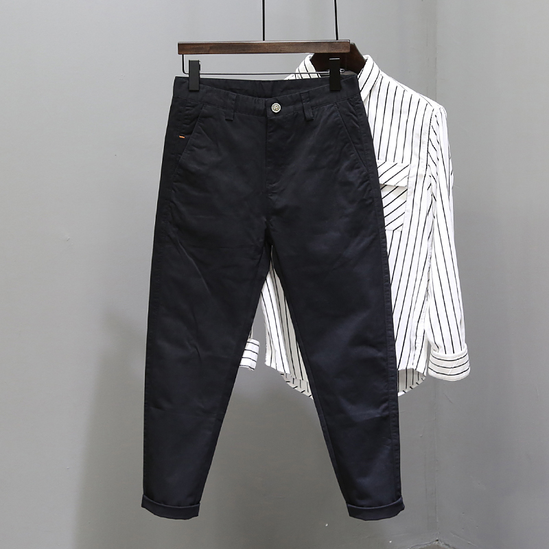 男士裤子ins高街潮2022夏季薄款男装潮牌宽松直筒休闲九分裤长裤
