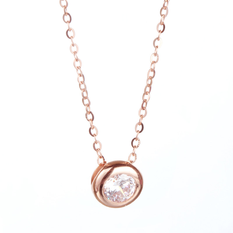 诗芙洛正品14k俄罗斯au585紫金项链锁骨女彩金玫瑰颈饰