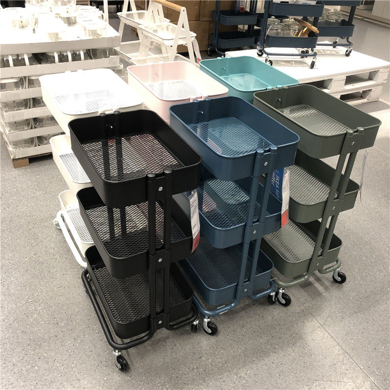 ikea宜家正品拉斯克厨房推车浴室置物手推车移动便携购物车