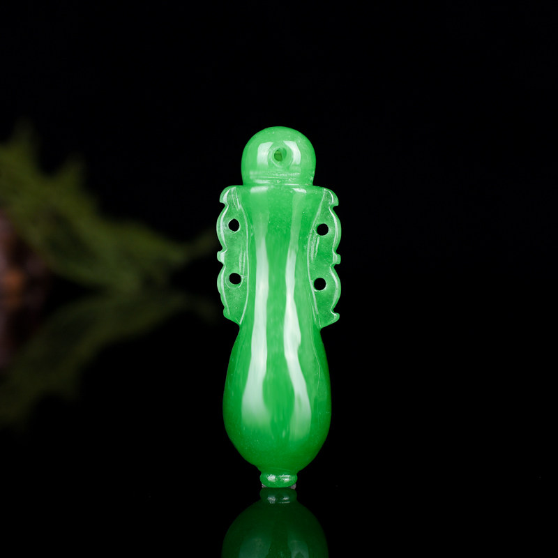 翠玉天然翡翠花瓶挂件男女女款玉阳平平安安玉瓶颈饰