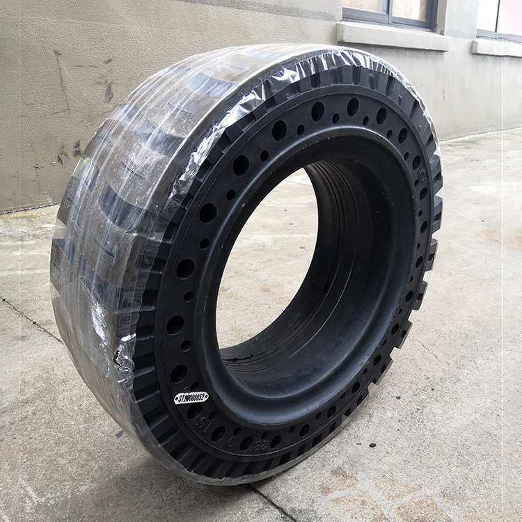 叉车实心轮胎打孔侧孔28x915减震耐扎合力杭叉非乘用车轮胎