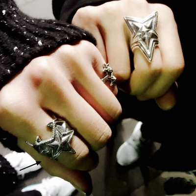 欧美克罗潮牌cody925纯银开口五角星情侣男女尾戒指环戒指 原价359元