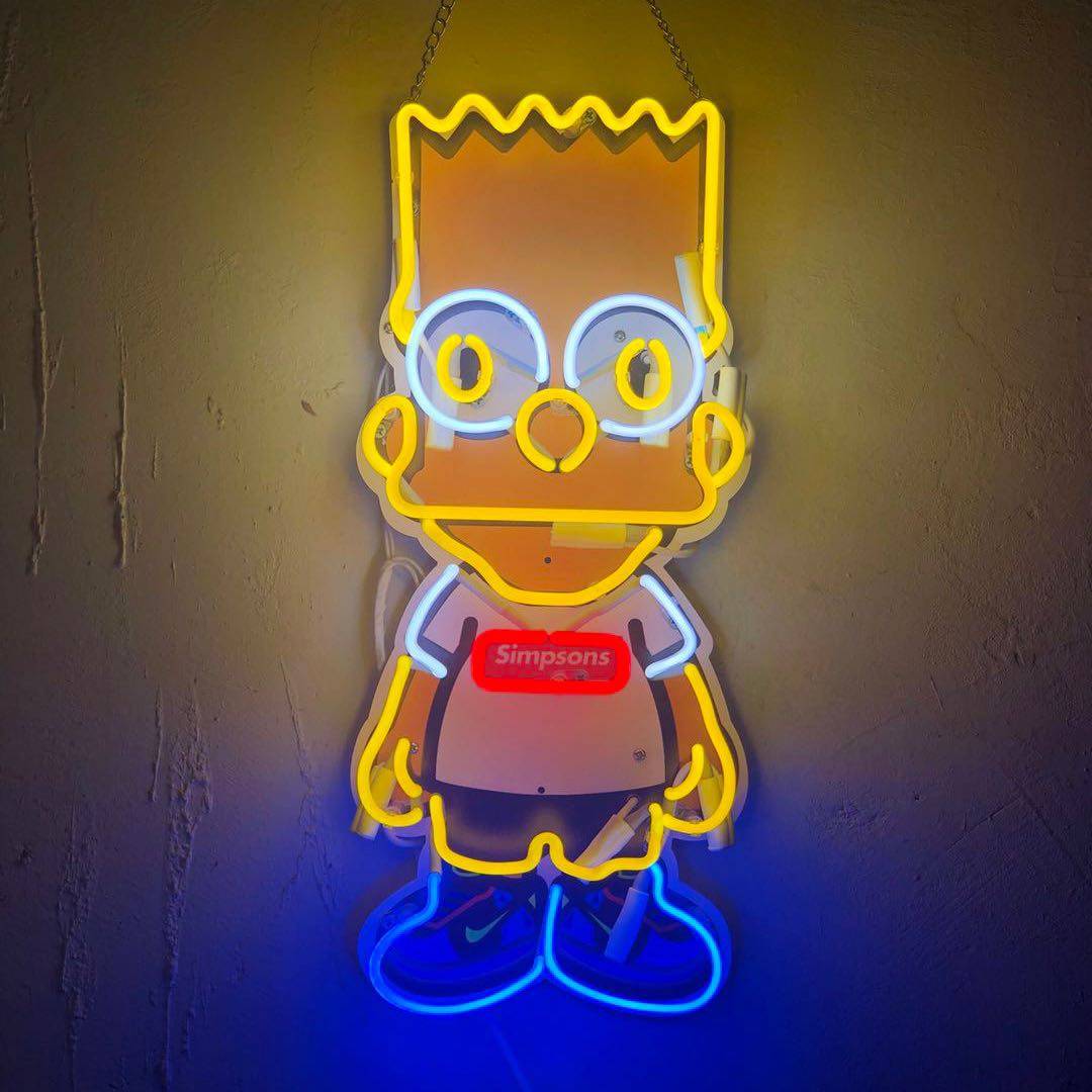 阿森一族辛普森全身霓虹灯定制卡通造型壁灯挂墙装饰灯