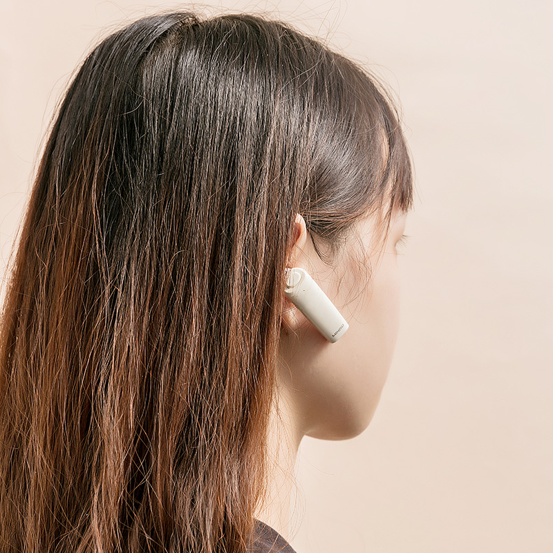 miniso名创优品立体声单耳蓝牙耳机k19无线简约白色耳麦家居智能用品