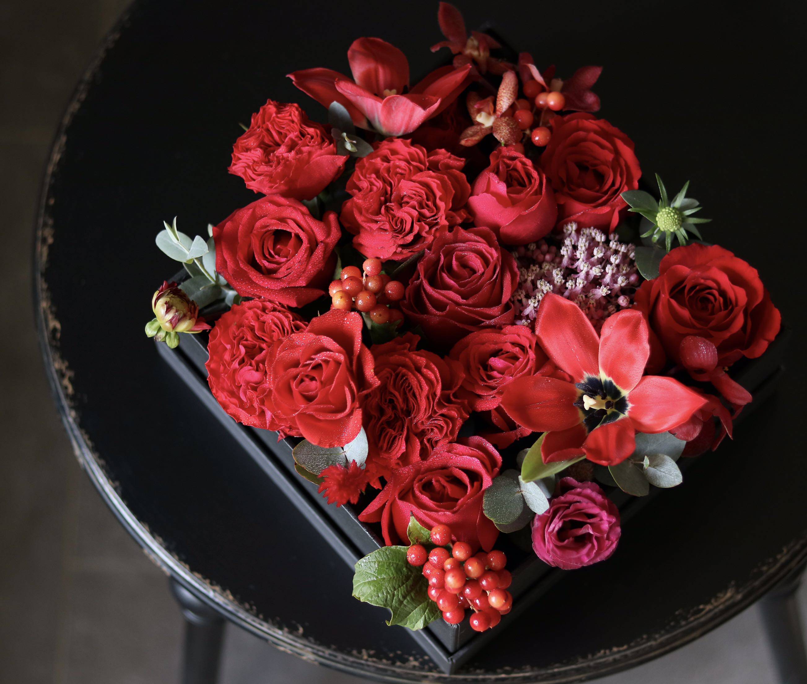 成都薇阁花坊绣球玫瑰康乃馨花盒母亲闺蜜生日鲜花速递同城