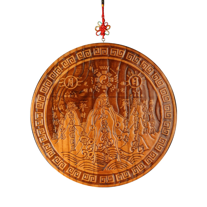 山海镇开光镇宅化门口挡煞招财摆件室外桃木住宅摆件