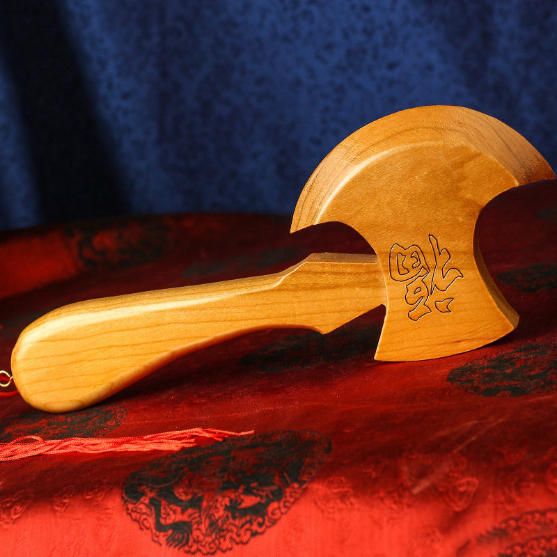 桃木斧子小斧斧头摆件结婚坐福搬家乔迁木雕木雕