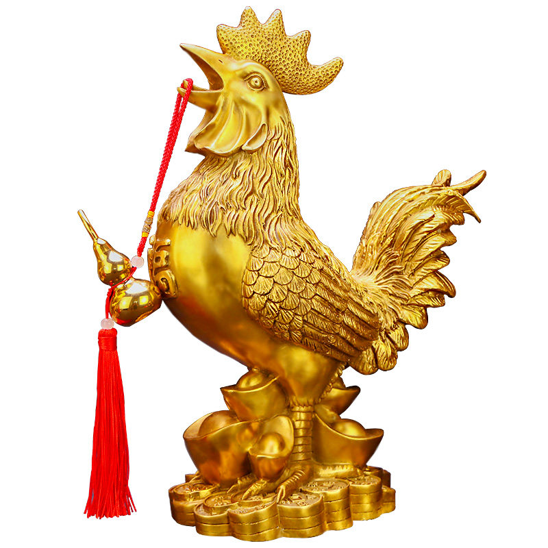 金鸡摆件生肖鸡金属鸡纯铜鸡大公鸡摆件风水招财客厅纯铜大号卧室