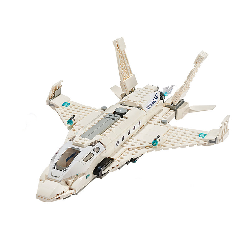 lego乐高超级英雄漫威76130史塔克战机与无人机战斗拼搭积木玩具