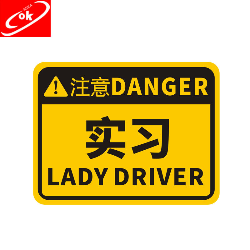 汽车贴纸创意新手上路车贴实习标志反光磁性个性女司机实习牌统一