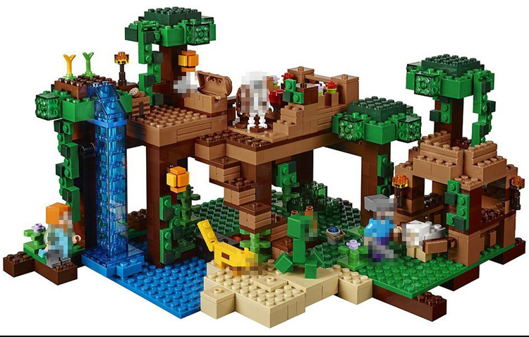 乐高21125我的世界丛林树屋场景女巫小屋him塑料积木