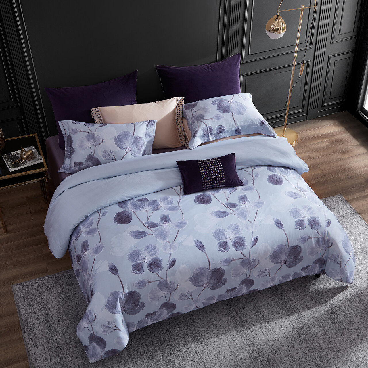 梦洁家纺官网旗舰店正品四件件套全棉纯棉双人床长绒床品套件