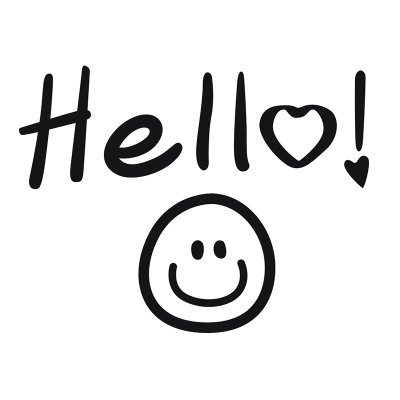 hello你好爱心笑脸贴纸ins服装店镜子装饰贴画墙贴