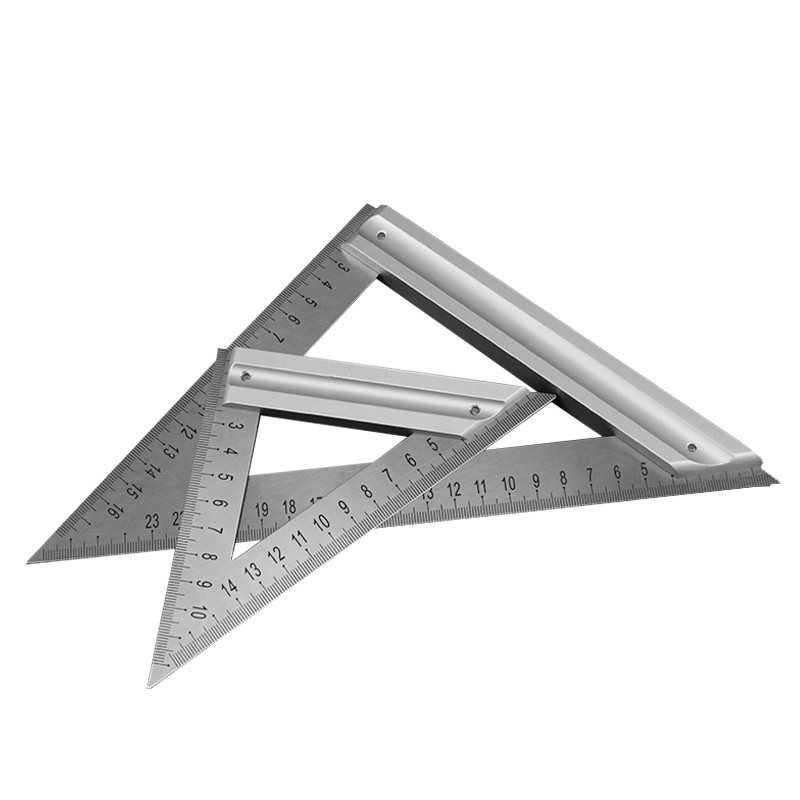 美科木工直角尺90度不锈钢三角尺铝座量角器45度测量尺工具角尺