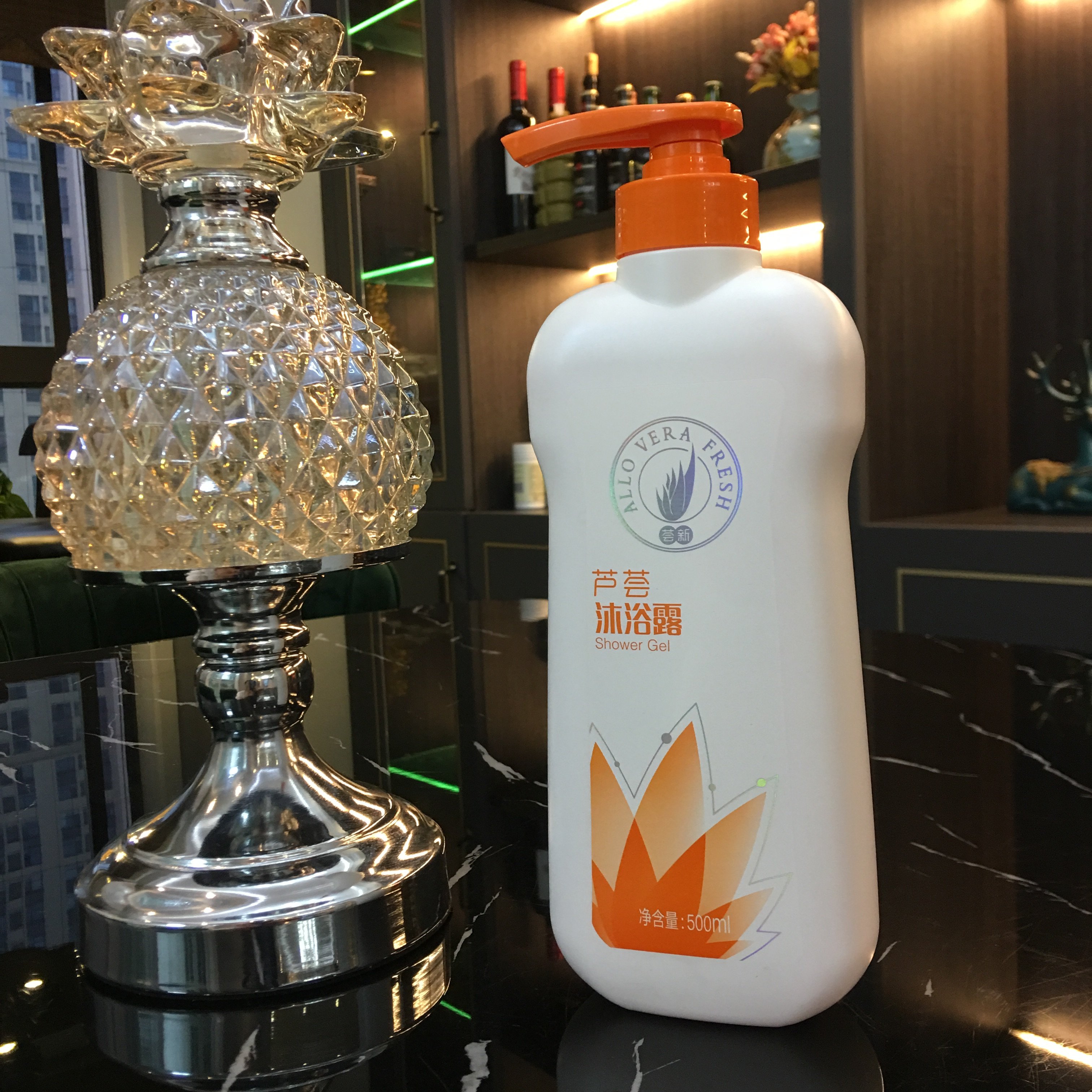 清洁完美专柜正品芦荟沐浴露乳液500ml滋润亮白沐浴露