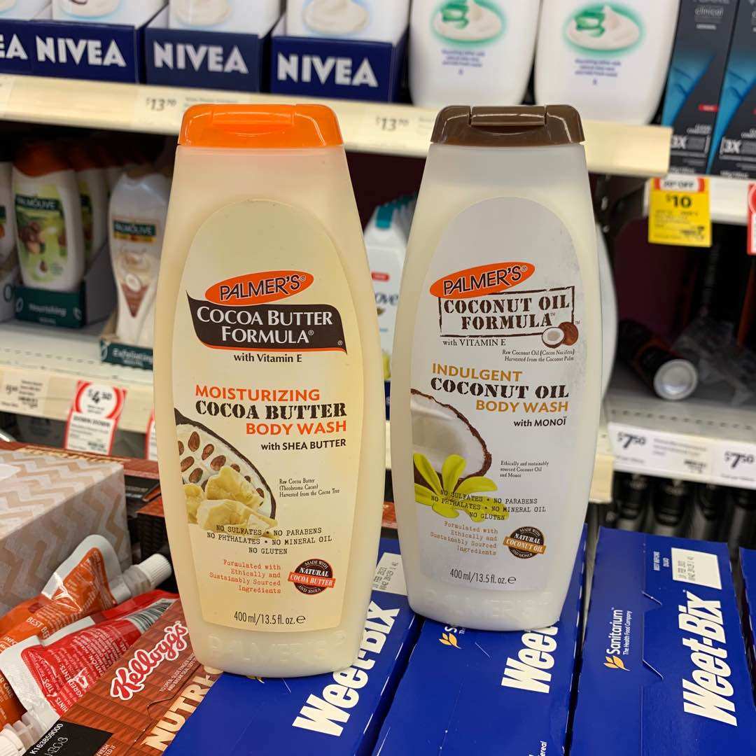 澳洲进口热卖palmers帕玛氏椰子栀子花油沐浴液400ml沐浴露