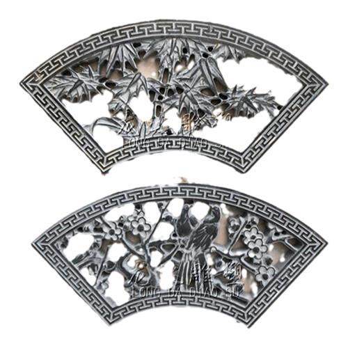 石雕扇形透雕梅兰竹菊窗花大理石雕刻围墙墙花镂空货架