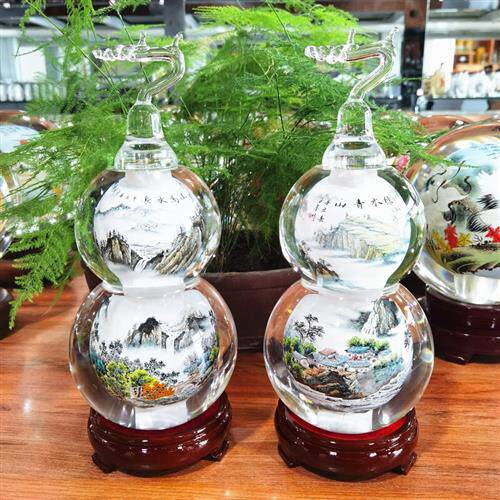 宝得乐内画葫芦摆件家玄关挂件办公装饰工艺装饰马到成功拉手