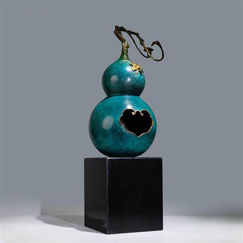 郎凯丹顿黄铜如意福禄葫芦摆件创意工艺品家居摩托车遮阳伞