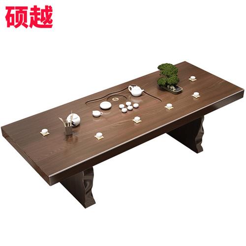 中式茶几泡茶茶桌茶台实木大板小米原木新中式led导光板