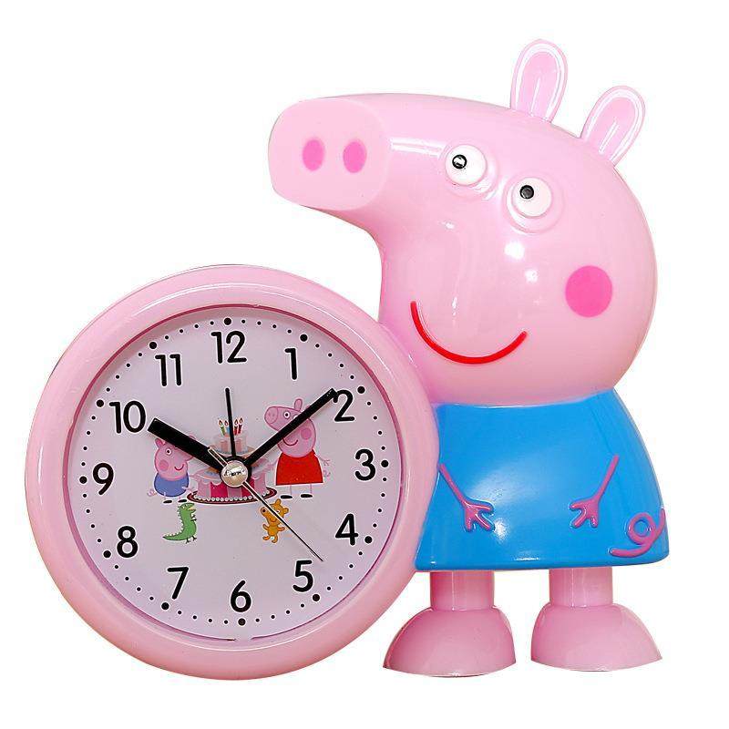 可爱卡通动物小闹钟男孩女孩儿童学生床头个性红色台钟
