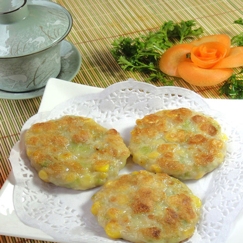 绿鸿粟米米饼广式传统玉米饼早餐早茶下午茶点心传统中式糕点