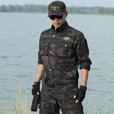 迷彩服套装特种兵耐磨军装纯棉工作服加厚黑鹰战术作训外套