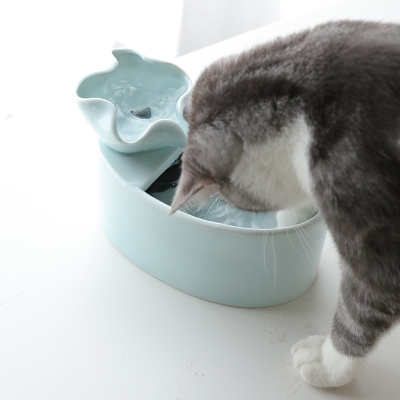 陶瓷宠物用品饮水机猫咪自动循环神器喝水器活水盆饮水器