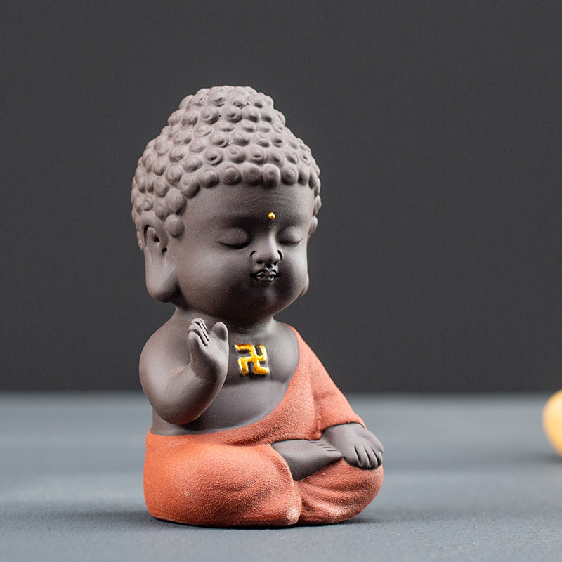 紫砂小如如来如来佛佛像禅意摆件创意工艺品家居摆件