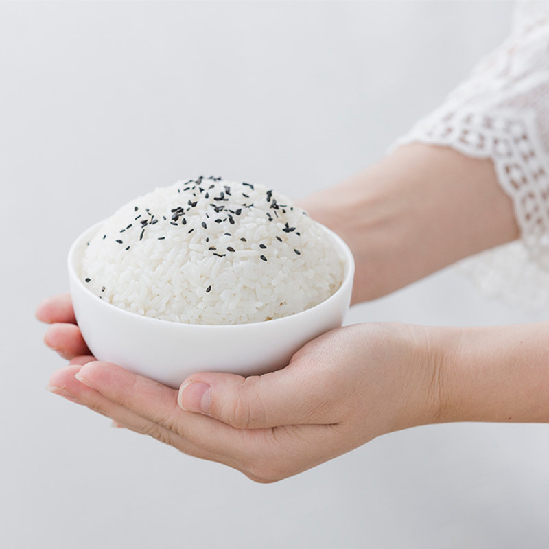 上下一白白玉瓷碗白瓷碗纯白色家用4.5寸陶瓷米饭碗简约现代中式