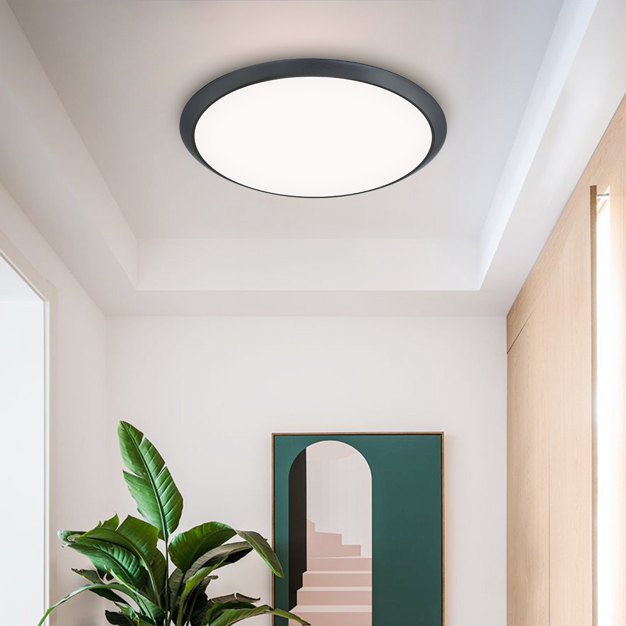 吸顶灯雷士照明led三防圆形卧室儿童房间现代简约餐厅