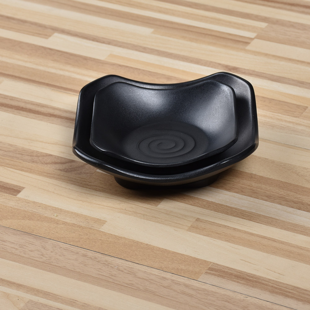 密胺a5日式餐具黑色磨砂小味塑料酱油碟蘸碟