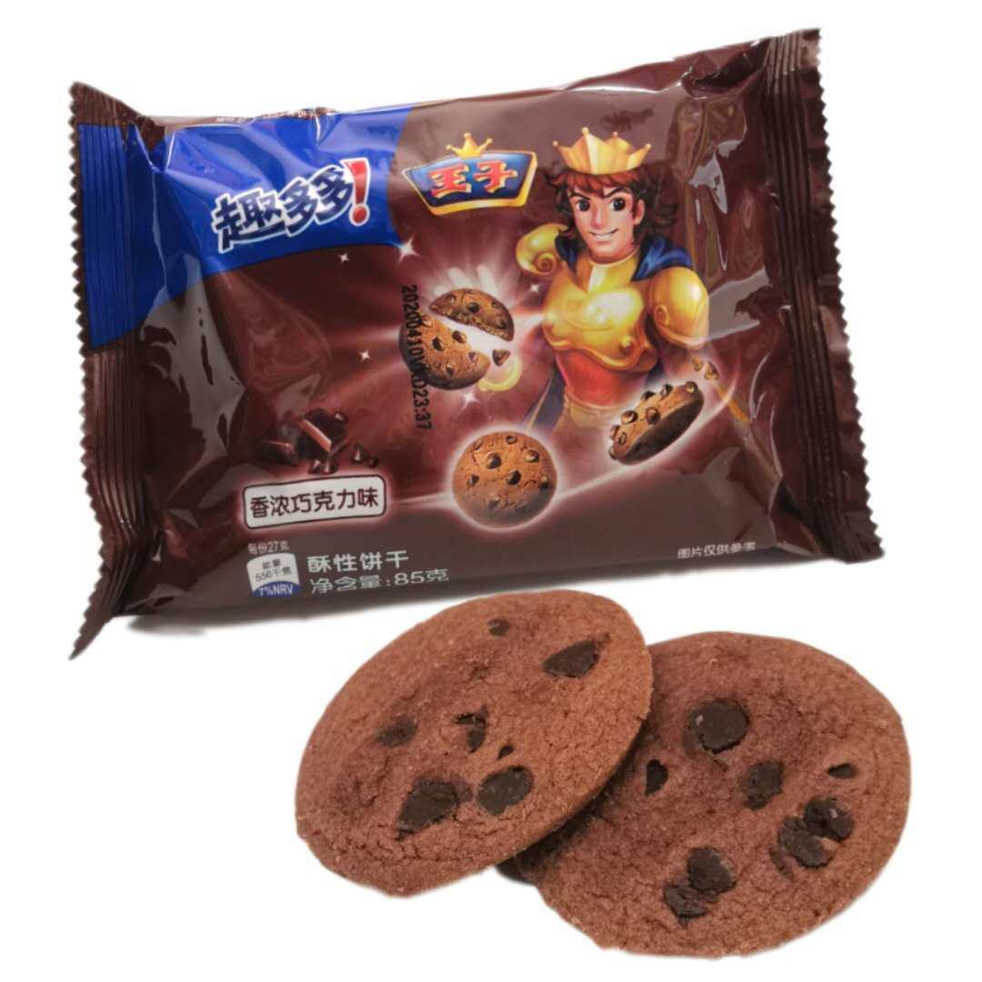 王子饼干85克曲奇趣多多香浓巧克力休闲零食糕点酥性饼干
