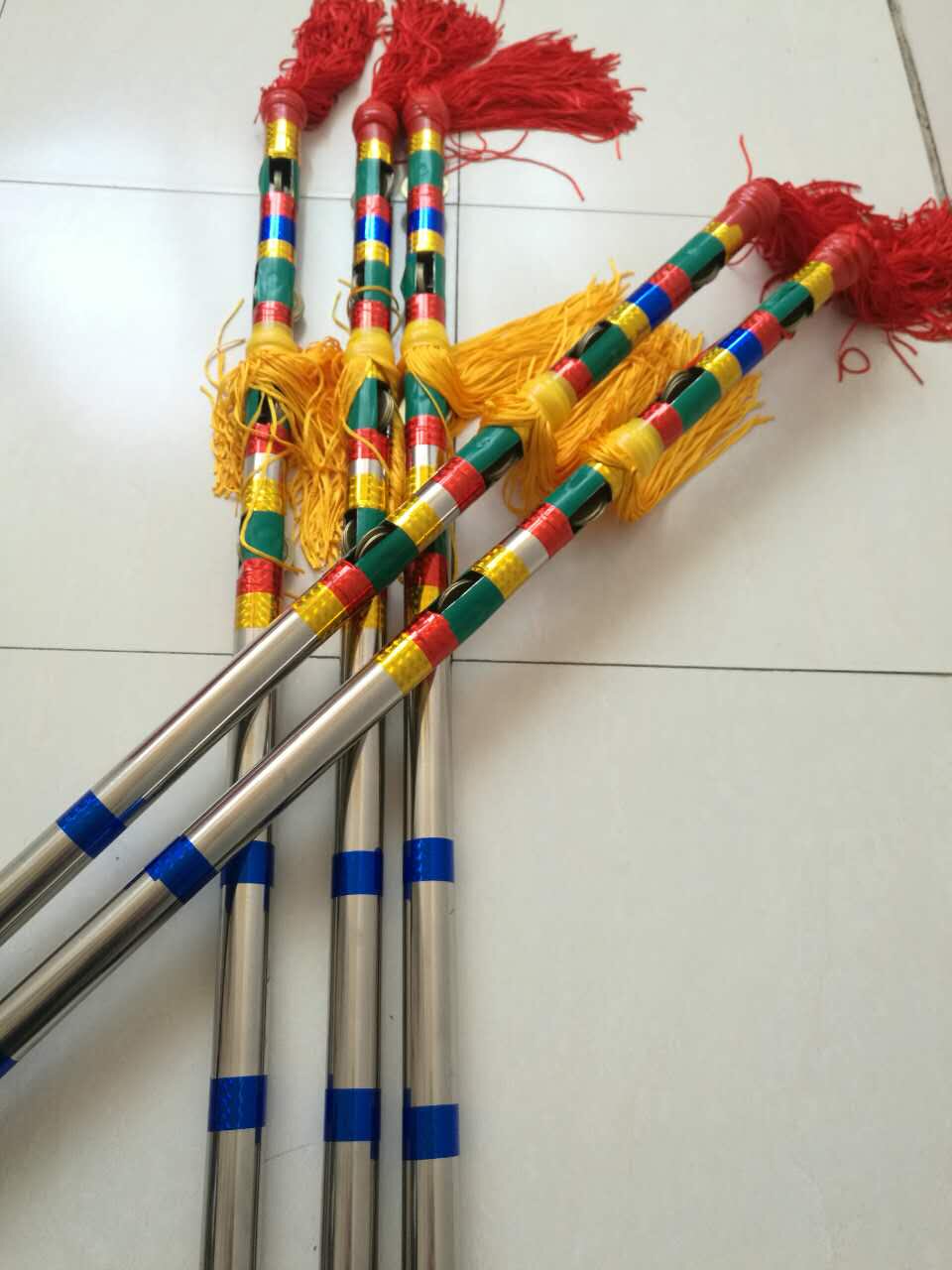 不锈钢连响莲湘打钱金钱棒打花棍打连铜钱霸王更多民间运动用品