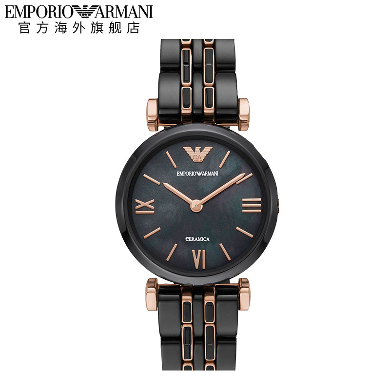 armani阿玛尼官方正品手表新款陶瓷气质黑色女士欧美腕表