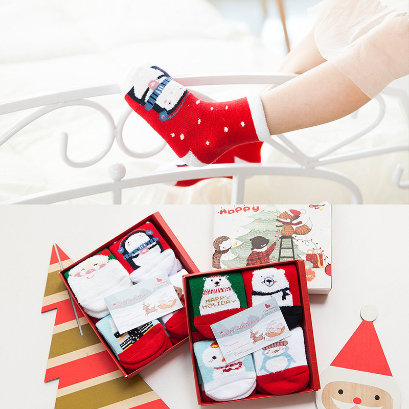 christmasgiftboxsockschildrensocks儿童棉袜圣诞节礼盒袜