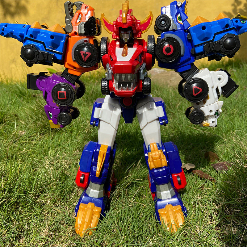 正版百兽总动员恐龙战队合体终极烈焰战龙龙神儿童机器人