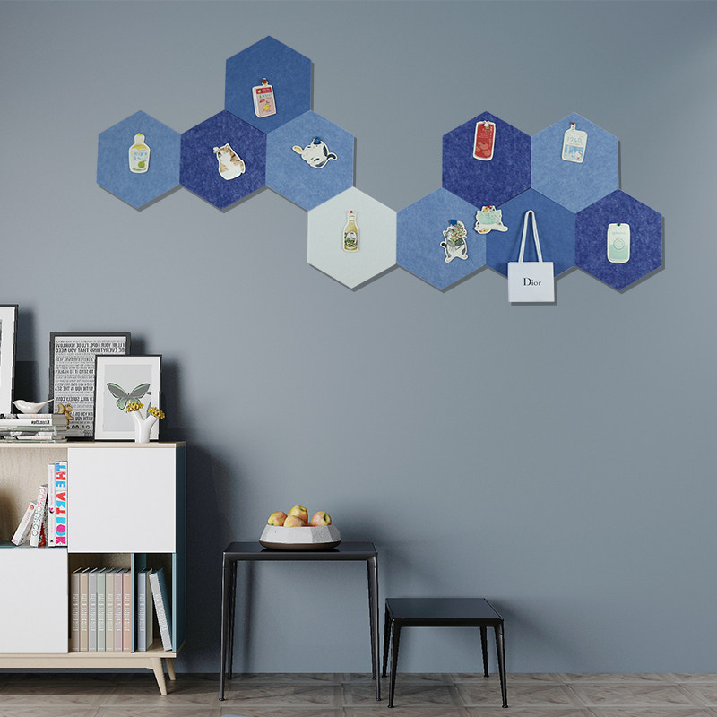 照片墙免打孔六边形房间装饰背景墙相片挂墙留言板照片墙