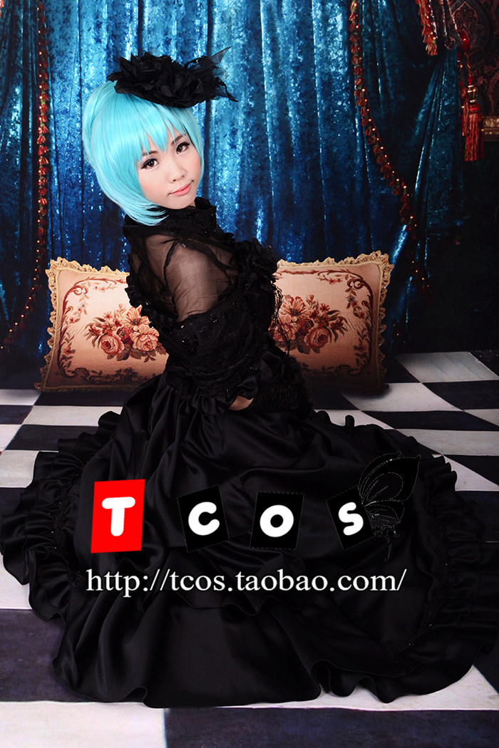 初音未来cos黑礼服 秘密黑誓cosplay服装女动漫cosply---->去商城购买