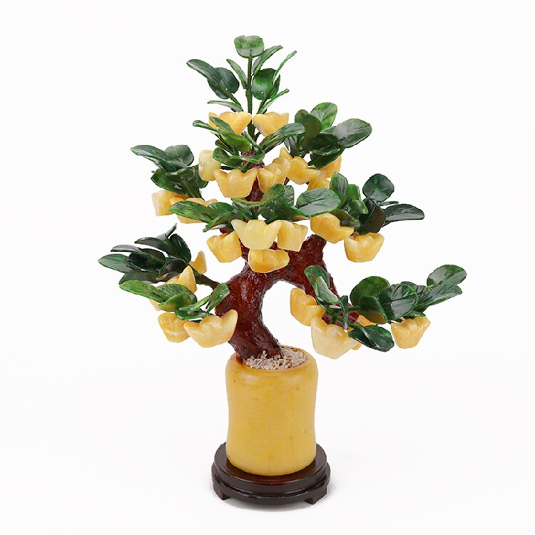 玉石摇钱树招财聚财发财树财源滚滚客厅电视柜酒柜摆件创意礼品