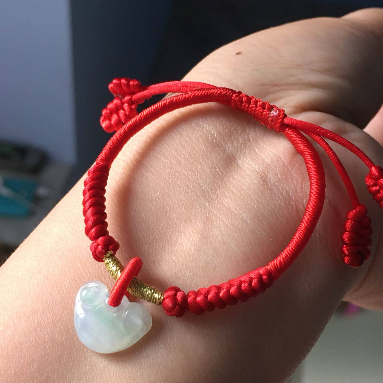 优质天然翡翠如意原创手绳满月宝宝新生儿礼物小众手链