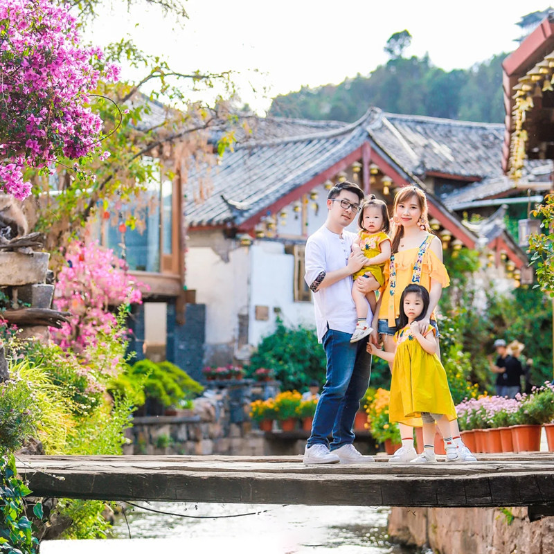 家庭云南旅游丽江大理5天私家团纯玩无圣托里尼境内跟团游