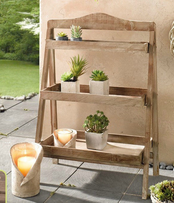 花架摆架小号大小装饰三层花园阳台做旧原木花架