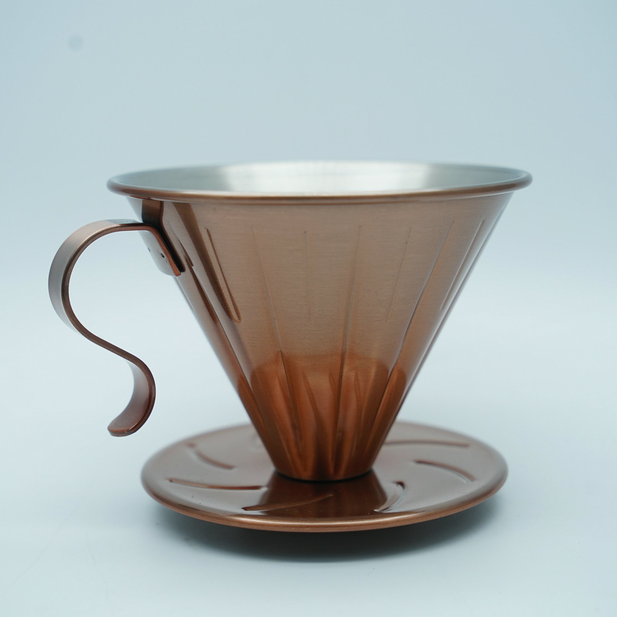 咖啡v60银色不锈钢手冲滤杯滴滤式便携式过滤器家用配套器具