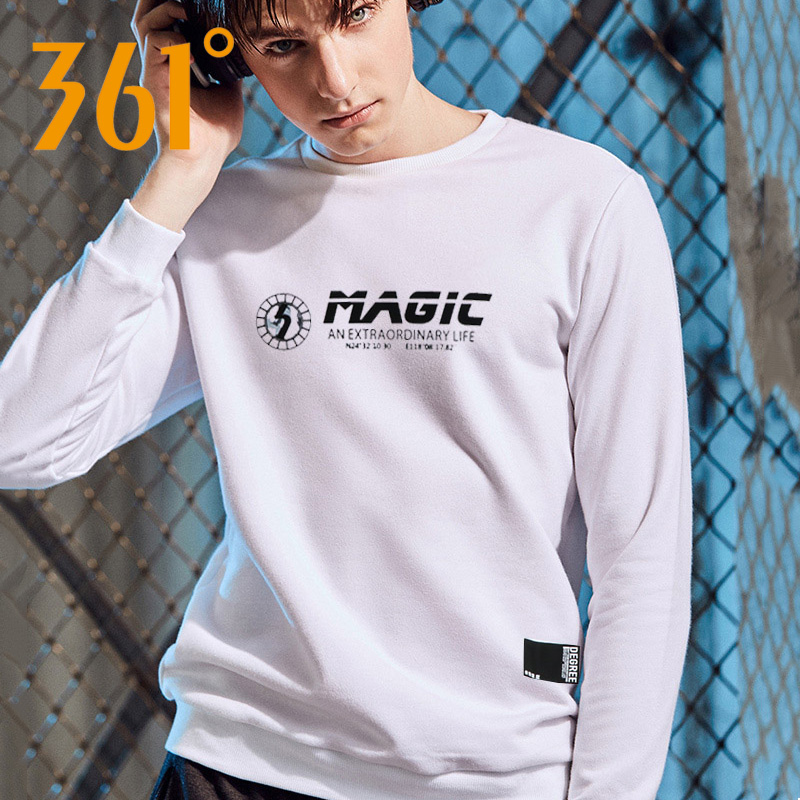 361 round neck sweater for men 2020 new autumn long sleeved T-shirt with letter printing trend casual top for men pullover